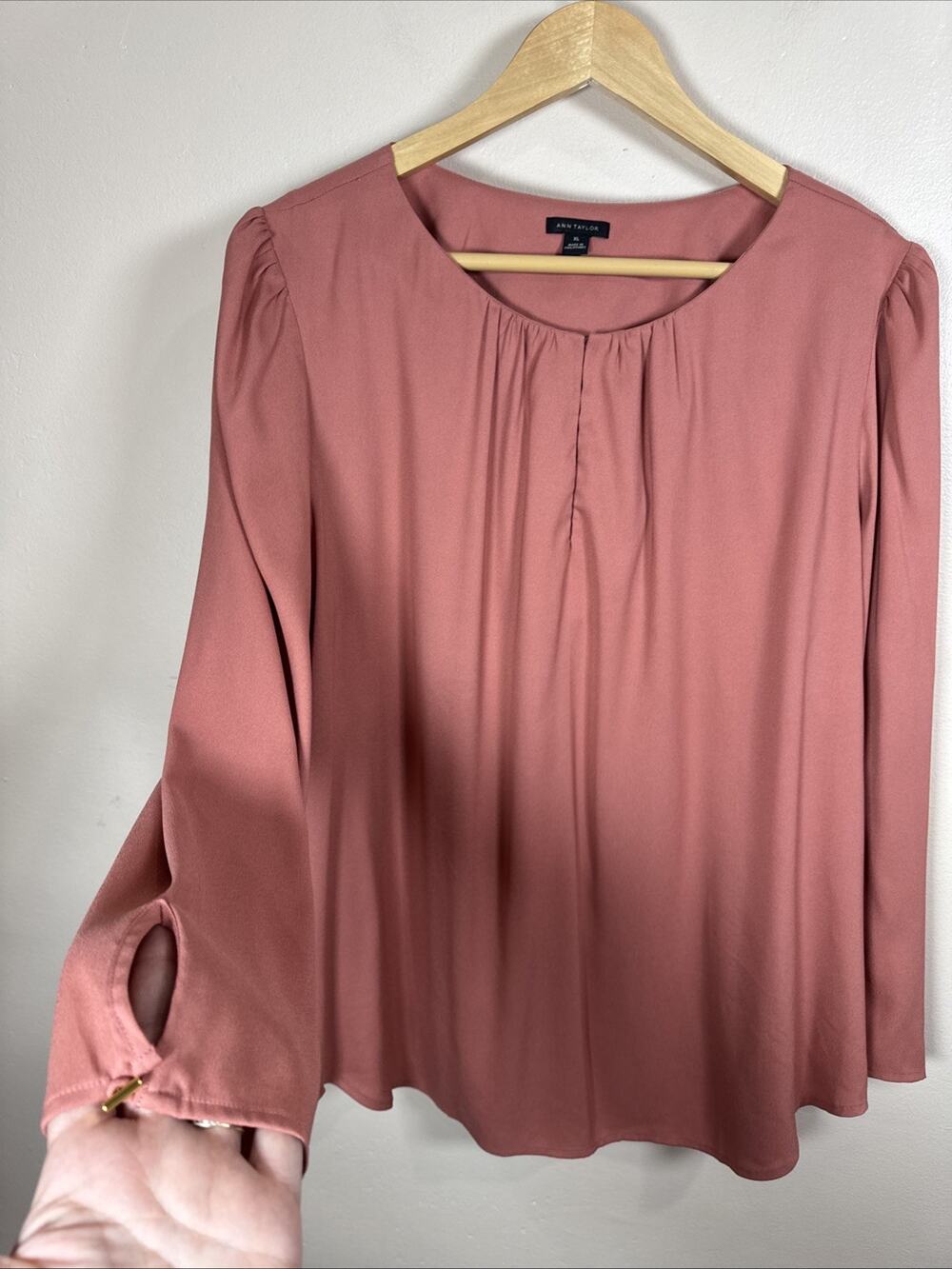 Ann Taylor Womens Blouse Top Chiffon Business Career Office XL
